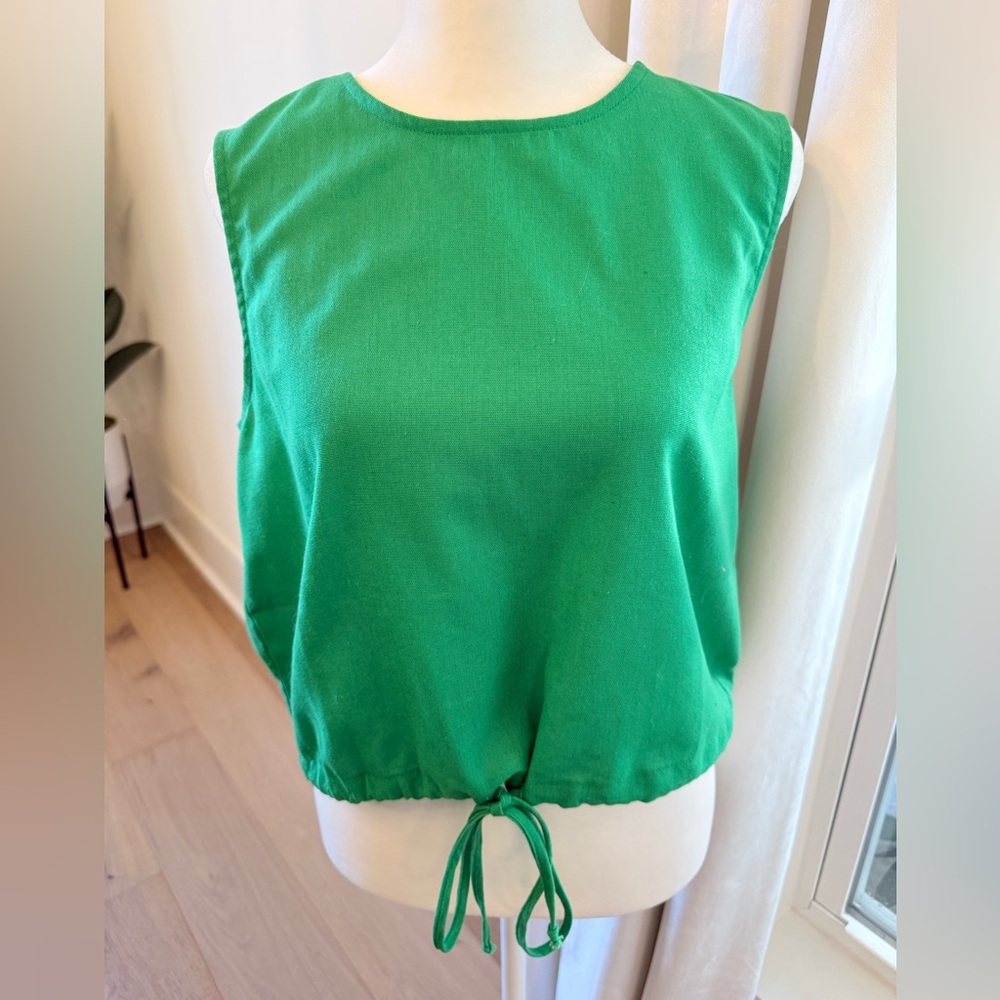 Double Zero Vibrant Green Sleeveless Blouse